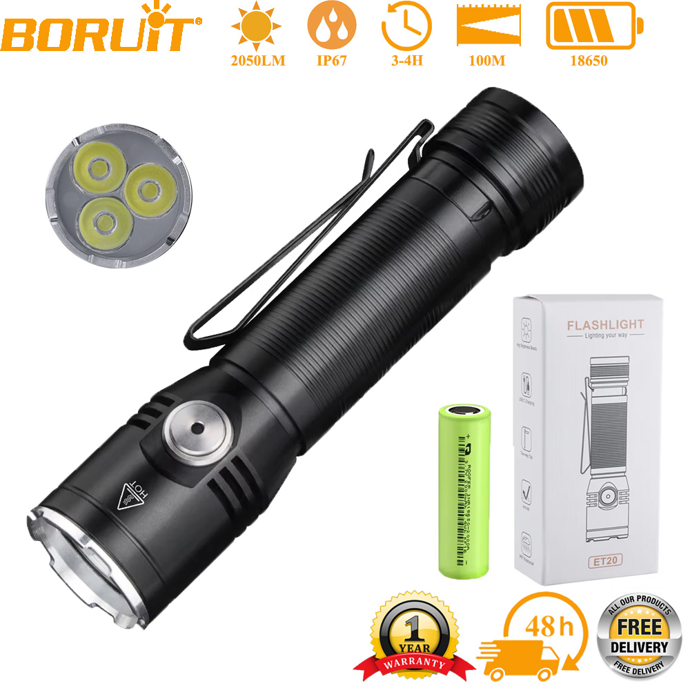 Outdoor Adventure Inc - BORUiT 2050LM ET20 Lampe torche portable